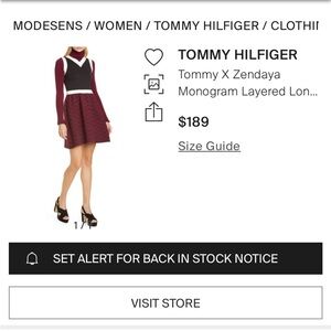 Tommy x Zendaya Monogram Layered Long Sleeve Sweater Dress